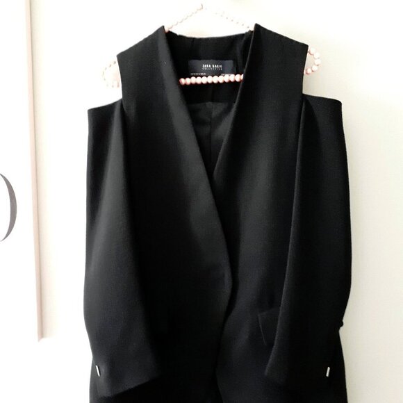 EUC Zara black cold shoulder cutout blazer jacket, XS - Picture 7 of 8